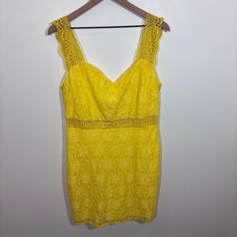 NSR fitted sweetheart stretch knit dress Yellow Size XL